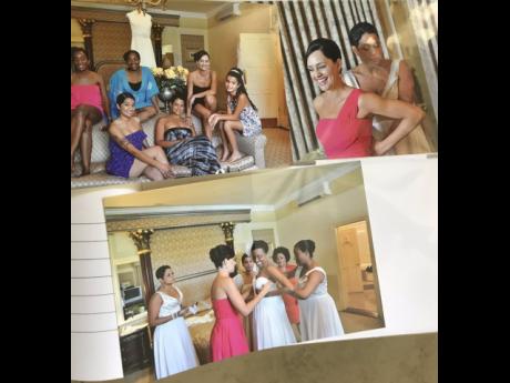 Snapshots of Ann-Marie Vaz. I photo at bottom, Ann-Marie Vaz (centre) helps her sister, Trisha Thompson, get dressed on her wedding day.