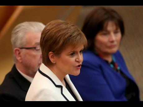 First Minister of Scotland Nicola Sturgeon issues a statement on Brexit and independence in the main chamber at the Scottish Parliament, Edinburgh, last Wednesday. 