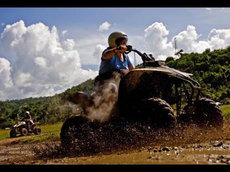 Mountain bike rising at Chukka Caribbean Adventures.