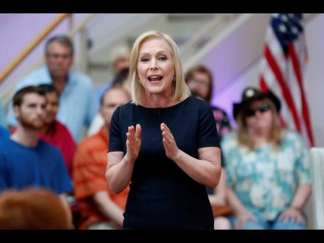 Democratic presidential candidate Senator Kirsten Gillibrand speaks during a FOX News town hall meeting on Sunday, June 2, in Dubuque, Iowa. 