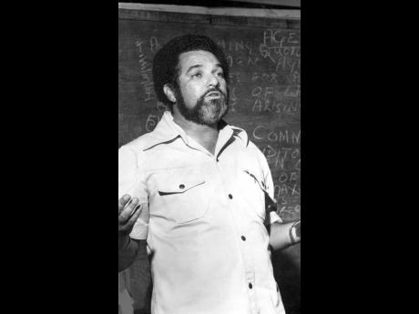 Ruddy Lawson speaking on December 15, 1977, at the 26th annual general meeting of the Old Harbour Bay Fishermen’s Co-operative Society Limited. File