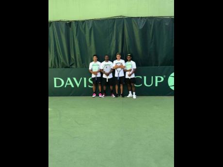 Jamaica’s 2019 Davis Cup team (from left) Dimitri Bird, captain Dominic Pagon, Jacob Bicknell, and Randy Phillips.