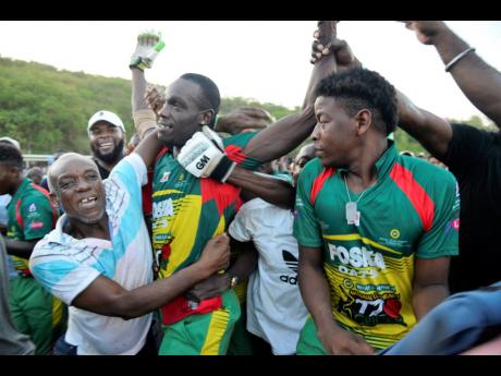 Credit: Ian Allen Gayle Cricket Club celebrates.