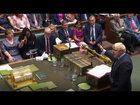Britain’s Prime Minister Boris Johnson speaks during Prime Minister’s Questions in the House of Commons, London, yesterday. 