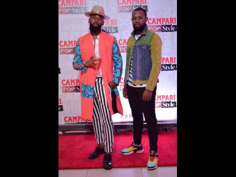 Credit: Contributed Stylist Troy Oraine (left) and Kingsley Morgan utilise bold colours and pattern combinations to ‘pop their style’ during the media launch of Campari Pop Style 2019.