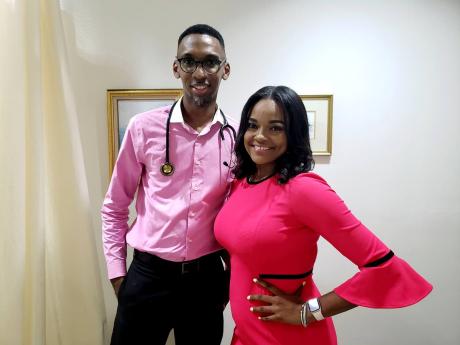 Drs Henry and Jarrett wear pink in solidarity for Breast Cancer Awareness Month.