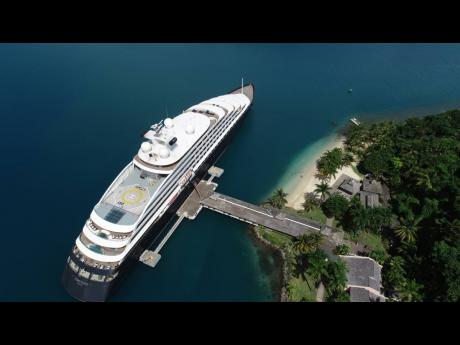 The ‘Scenic Eclipse’ luxury discovery yacht docks at the Errol Flynn Marina in Port Antonio. This is the first vessel Port Antonio received to jump-start the 2019 cruise season.