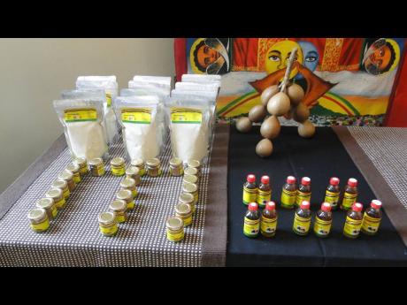 Products made of natural ingredients by the Rastafari Indigenous Village in Montego Bay. 