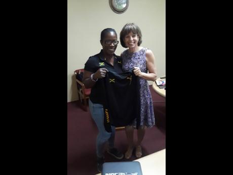 Jamaica Amateur Gymnastics Association president Nicole Grant (left) and International Gymnastics Federation Expert Educator Helen Laliberte.