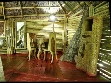 The Almond Tree room at Great Huts in Boston Bay, Portland.