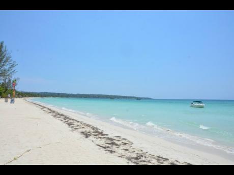 Credit: Janet Silvera The legendary Negril beach is now deserted as far as the eye can see.