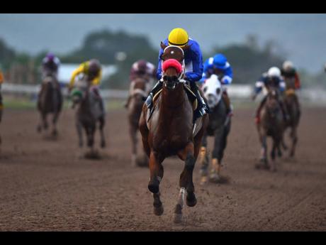 UNIVERSAL BOSS (Simon Husbands) wins the 11th race at Caymanas Park on Saturday, February 8, 2020.