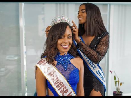 Credit: Contributed Reigning Miss Universe Jamaica Iana Tickle Garcia crowning Miss Universe Jamaica East, Alexia Royal Eatmon.