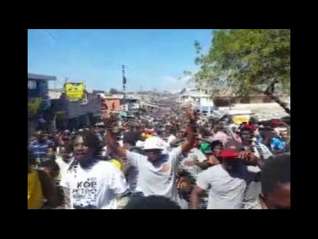 Credit: Contributed Protesters calling for President Moise to step down last weekend.