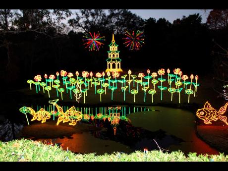 Credit: AP The Asian garden, photographed on Wednesday, is a perennial favorite at Magic Christmas in Lights, celebrating its 25th anniversary through January 3 at Bellingrath Gardens in Theodore, Alabama
