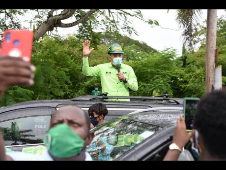 Andrew Holness campaigning in sections of St Catherine North Western constituency (Linstead) in the run-up to the September 3, 2020 general election. His party returned for a second term in office after handing People’s National Party one of their bigges