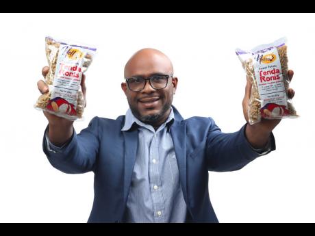 Onel Williams and his innovative new product – Nella’s Tendaronis sweet potato pasta.