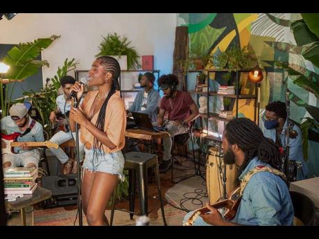 Credit: Photo by Jik-Reuben Pringle Sevana took the NPR Tiny Desk (Home) series stage backed by her band.