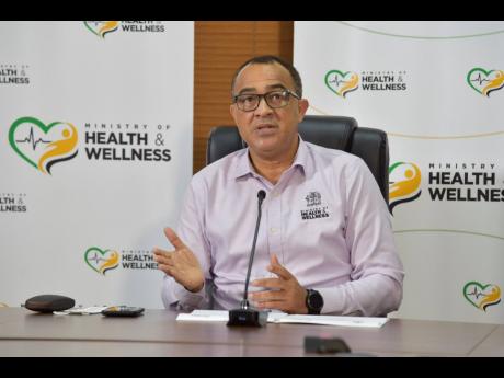 Minister of Health and Wellness, Dr. the Hon. Christopher Tufton, addresses a virtual press conference on February  Thursday.