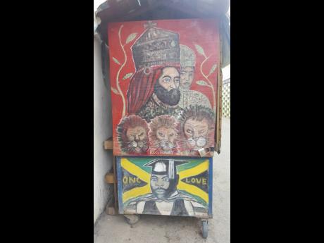 
Regal Ethiopian Monarchs with Lion Trinity painted at a stall at Hart Lane, Crossroads.