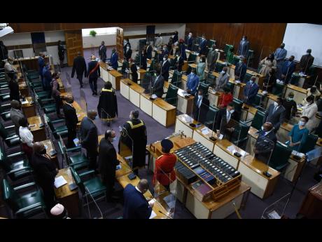 Members of parliament at the official opening of the Parliament.