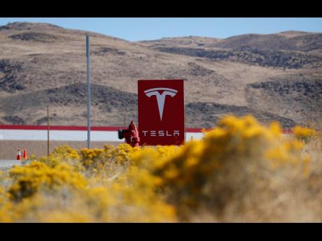 
A sign marks the entrance to the Tesla Gigafactory in Sparks, Nevada.