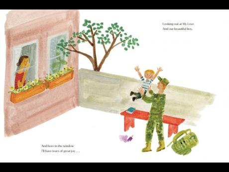 This photo, provided by Random House on Tuesday shows an interior spread from 'The Bench', the début children's book written by Meghan, the Duchess of Sussex, with illustrations by artist Christian Robinson. 