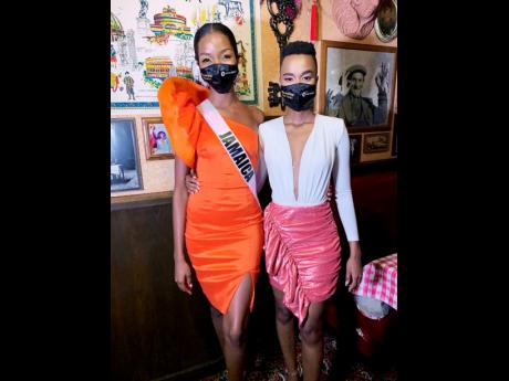 Miss Universe Jamaica Miqueal-Symone Williams and reigning Miss Universe Zozibini Tunzi.