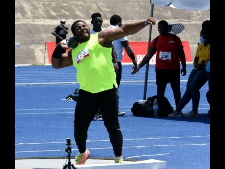 Shot putter O’Dayne Richards in action at an Olympic Destiny Series meet on Saturday, May 29.