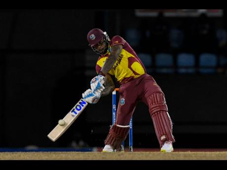 West Indies batsman Fabian Allen in action against Australia during their fourth Twenty20 International match in Gros Islet, St Lucia on Wednesday night.