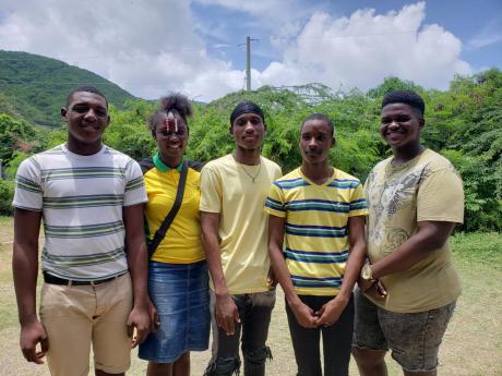 Teachers of the Yallahs summer school programme: (from left) Garret Lake, Nashoy Williams, Jaheim Brown, Roshaun Martin, and Shemar Wilson.  
