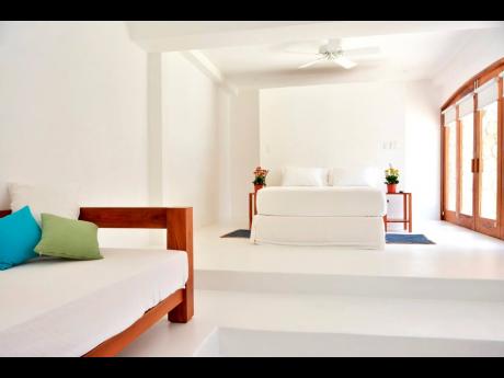 A guest sleep chamber that has you floating in the clouds.