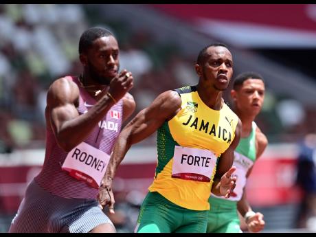 Jamaica’s Julian Forte competing in the men’s 200m heats at the Tokyo 2020 Olympics Games in Japan on Tuesday, August 3, 2021. 