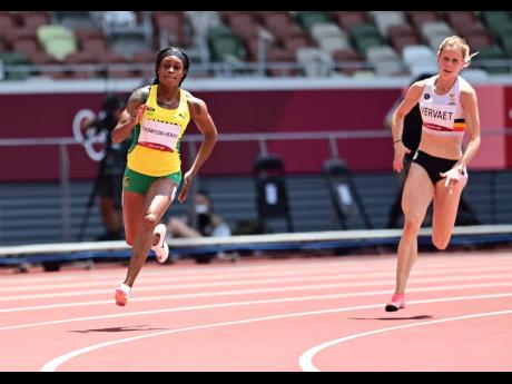 Elaine Thompson-Herah competing in the Women’s 200m Round 1 Heats at the Olympic Games in at the Olympic Stadium in Tokyo, Japan on Monday August 2.