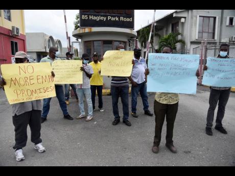 Credit: Nicholas Nunes/Photographer Jamaica Fire Brigade drivers protest having not received an increase in salaries for almost a decade.