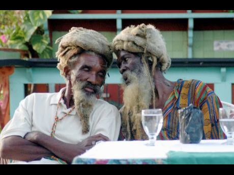 Rastafarian elders Bongo Isaac (left) with Bongo Ashley. Bongo Isaac passed away last Wednesday. 