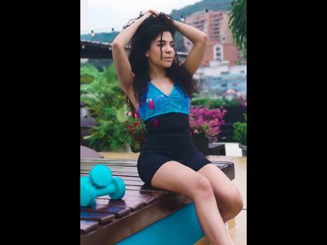 The sleeveless, sculpted shorts bodysuit, like this ocean blue-and-black combo, is made to flatter and support all body types. Pair with a waist trainer and for a yoga or studio workout.