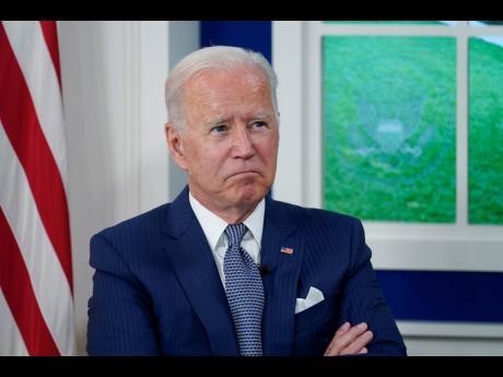 AP 
US President Joe Biden attends a virtual COVID-19 summit during the 76th Session of the United Nations General Assembly, in the South Court Auditorium on the White House campus, on Wednesday, September 22, in Washington. 