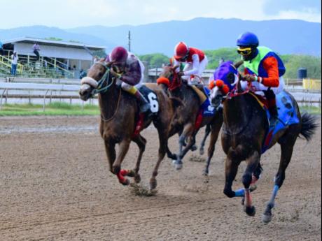 Credit: File SHEs A WONDER (right) wins the Portmore Cup ahead of SENSATIONAL LANDING (left) at Caymanas Park in St Catherine on Saturday, May 1.