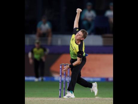 Credit: AP
Australia’s Adam Zampa bowls during the Cricket Twenty20 World Cup semi-final match between Pakistan and Australia in Dubai, United Arab Emirate, on Thursday.