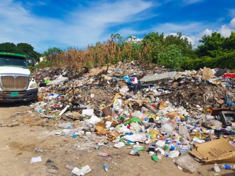 Credit: Photo by David Salmon Mounds of garbage litter an open lot on Paddington Terrace on Sunday. Residents of the northeast St Andrew community are livid that truckers and trespassers have turned the property into an illegal dump.