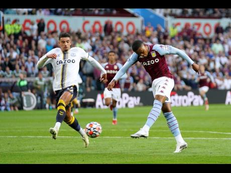 
Aston Villa’s Leon Bailey (right) scores during the English Premier League match between Aston Villa and Everton at Villa Park, Birmingham, England, earlier this season.