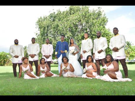 The Carrolls were grateful for the support from their bridal party. 