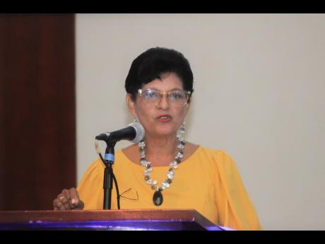 Leadership Specialist Dr Luz Longsworth speaking at the Frontline Honour Awards put on by the Montego Bay Chamber of Commerce & Industry, in collaboration with Sarah’s Children on Sunday.