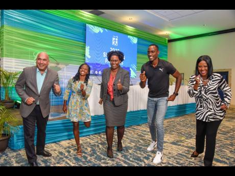 From left: Christopher Zacca, chairman, Sagicor; Megan Tapper, selected patron; Dr Natalie A. Whylie, senior medical officer, Kingston Public Hospital; Hansle Parchment, selected patron; and Alysia White, executive director of the Sagicor Foundation, pose 