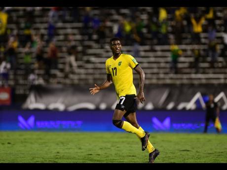Jamaica Damion Lowe reacts to learning that his goal was ruled out for a foul in the box against the United States in a World Cup qualifying match at the National Stadium on Tuesday, November 16.