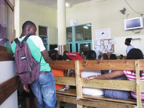 Persons waiting to be seen at a local public health facility in 2014.