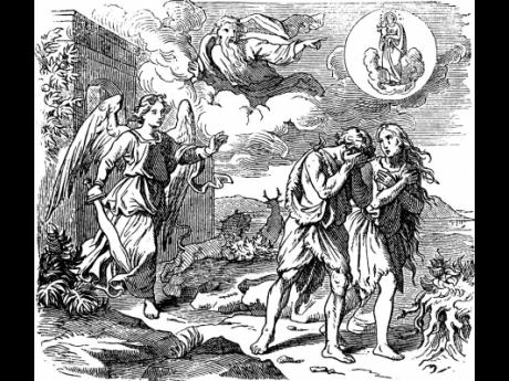 As was always the plan, God “banished” both Adam and Eve (remember this is all allegory) from “Eden” to discover they could produce enough humans to populate Earth and experience all. 