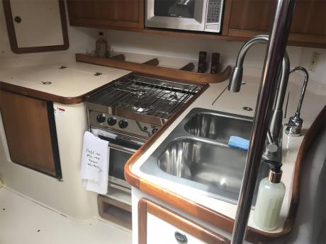 The fully equipped galley. 