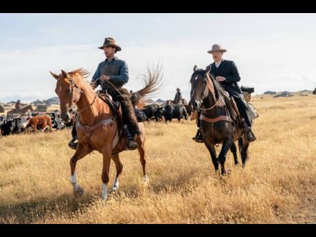 Benedict Cumberbatch (left), and Jesse Plemons in a scene from 'The Power of the Dog'.